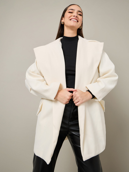 Longline cream coat clearance