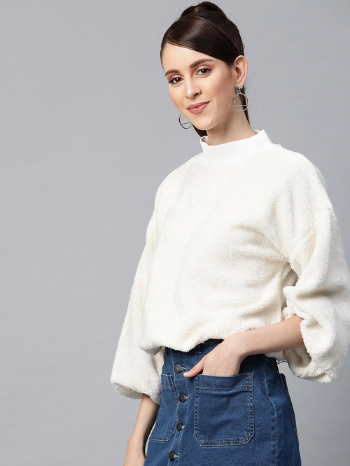 Faux fur sleeve sweater sale