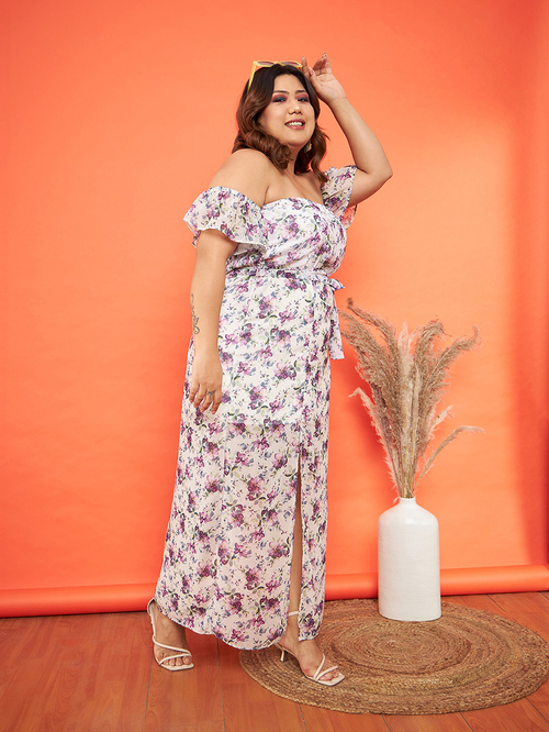 Maxi dress off the shoulder plus size shop