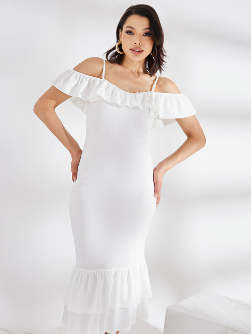 Bodycon cold shoulder dress outlet