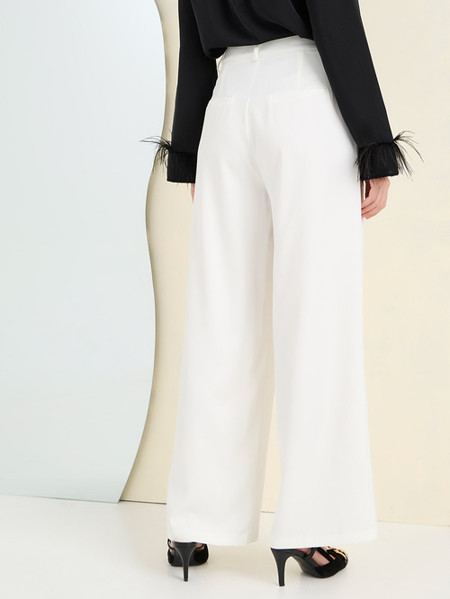 Wide leg trousers with belt loops hot sale