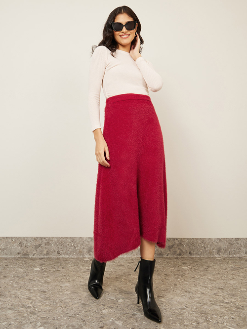 Burgundy skirt womens cheap