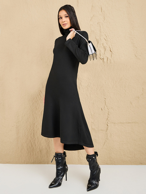 Long sleeve turtleneck midi dress deals