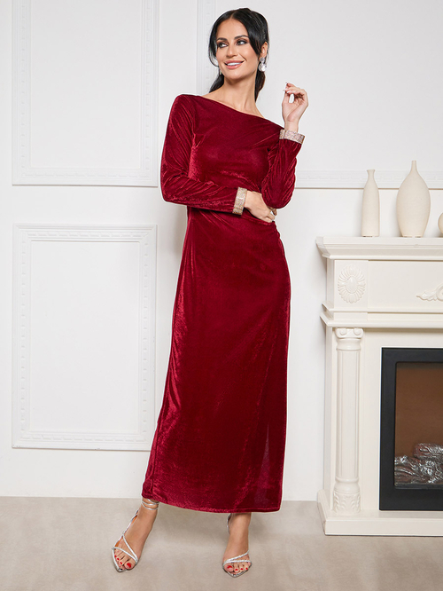 Embellished cuff dress new arrivals