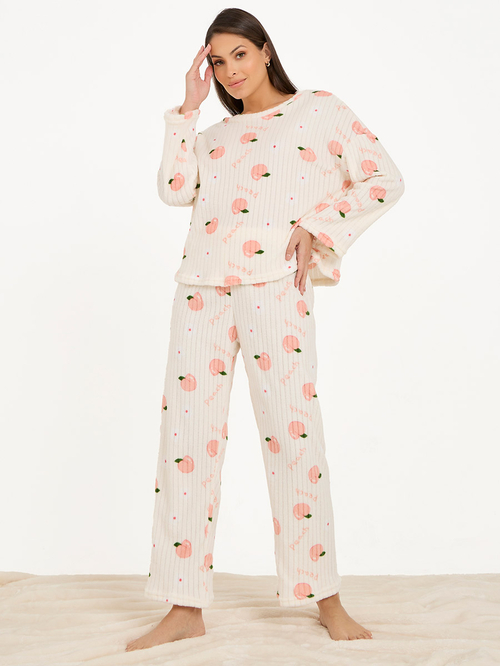 Peach print pyjamas clearance