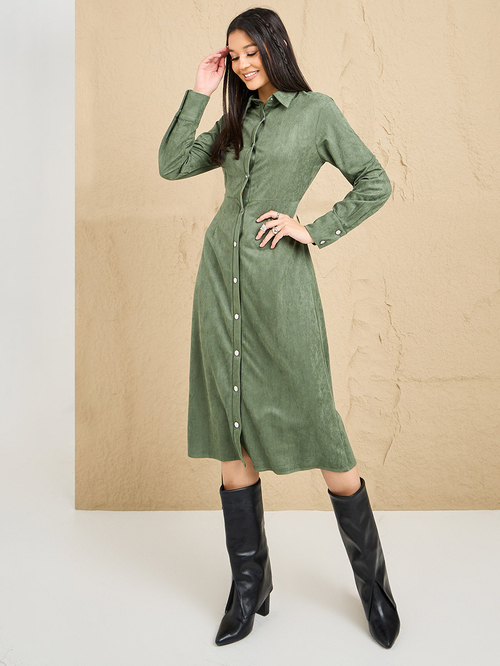 Suede midi dress on sale