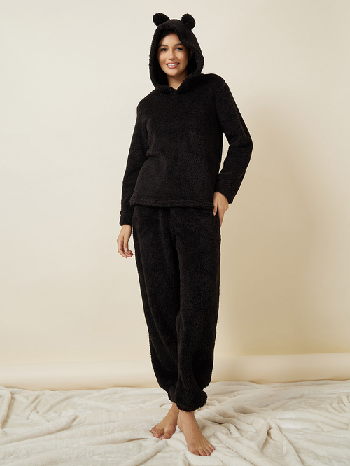 Fleece hoodie with ears on sale