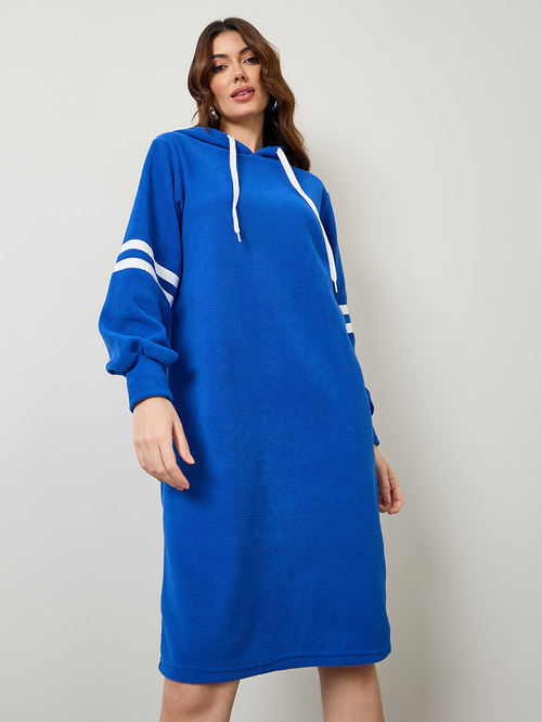 Striped sweatshirt dress outlet