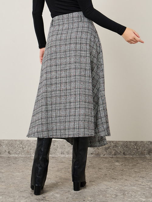 Plaid midi skirt quality discount