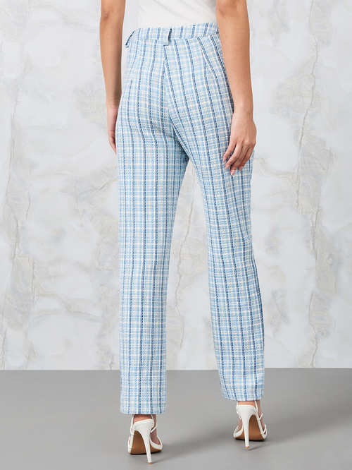 Tweed Straight Pants with Belt Loops