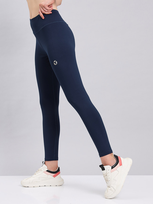 Buy 4 Way Lycra Stretch Active Leggings Navy Blue For Women Styli Saudi