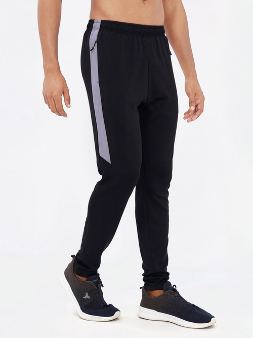 Buy Side Stripe Panel Slim Fit Track Pants Black For Men Styli UAE