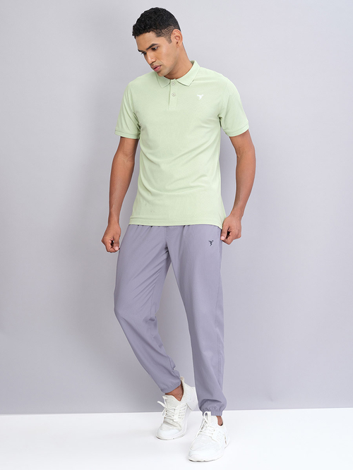 Buy Solid Woven Track Pants Grey For Men Styli Saudi