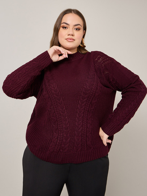 Plus cable knit sweater online