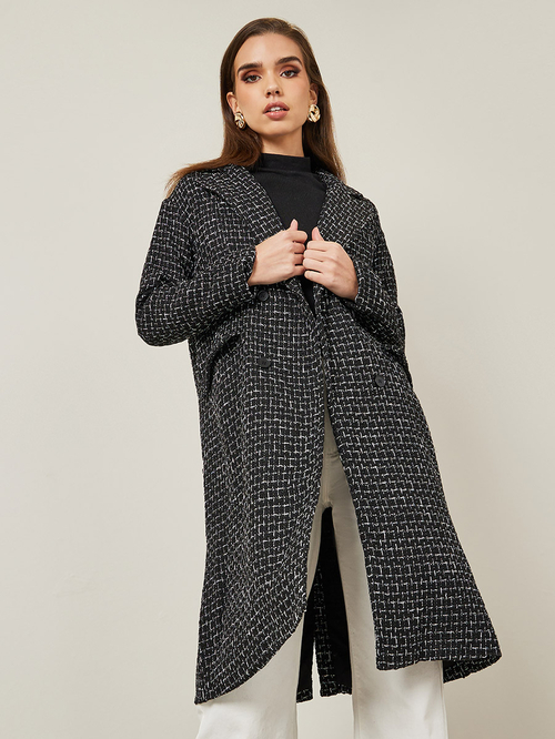 Knee length tweed coat hot sale