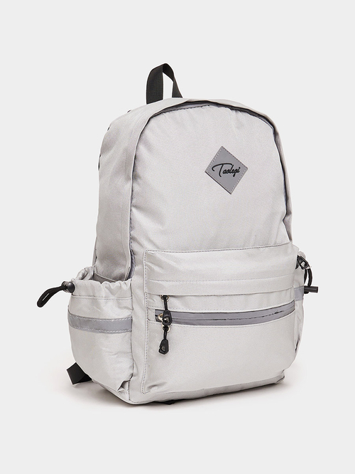 Buy Zip Front Pocket Backpack with Patch Detail Grey For Men Styli Saudi