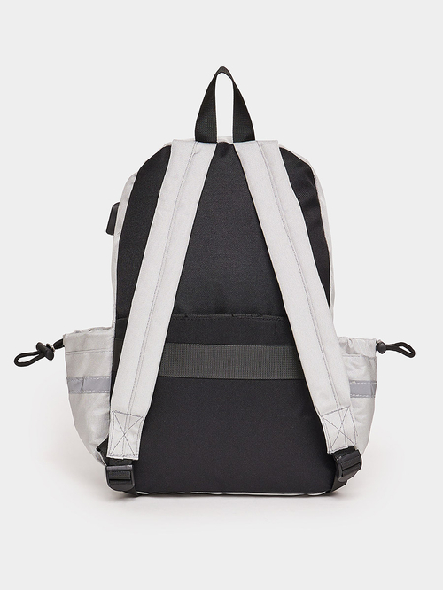 Buy Zip Front Pocket Backpack with Patch Detail Grey For Men Styli UAE