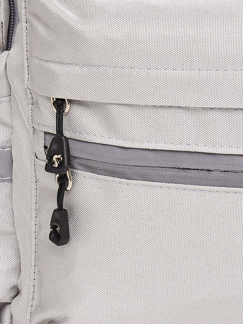 Buy Zip Front Pocket Backpack with Patch Detail Grey For Men Styli UAE