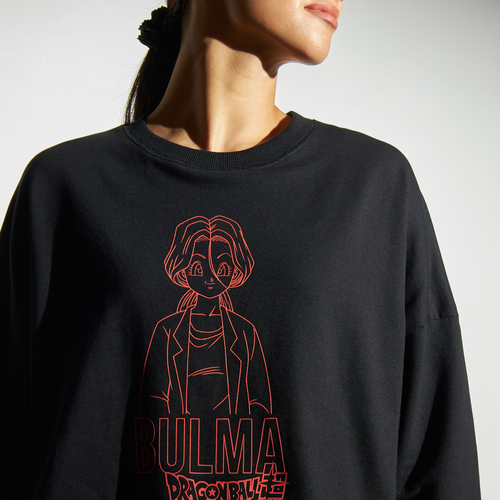 Buy Bulma Print Boxy Crop Sweatshirt with Frayed Hem Black For Default Category Styli Bahrain