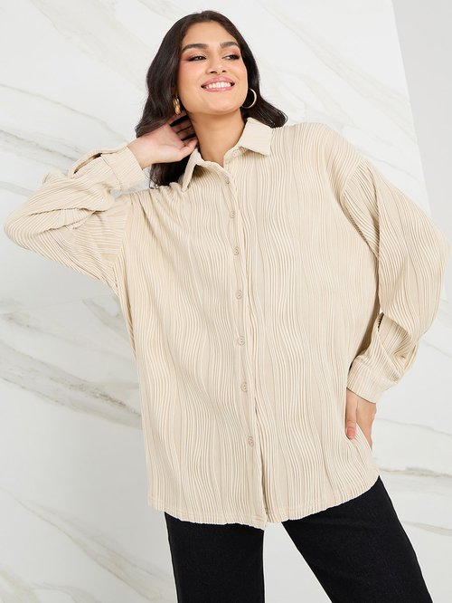 Longline button up shirt top