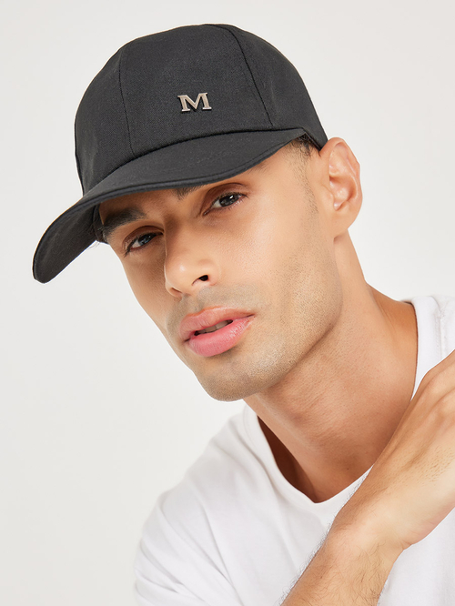Buy Initial Letter Detail Baseball Cap Black For Men Styli Saudi
