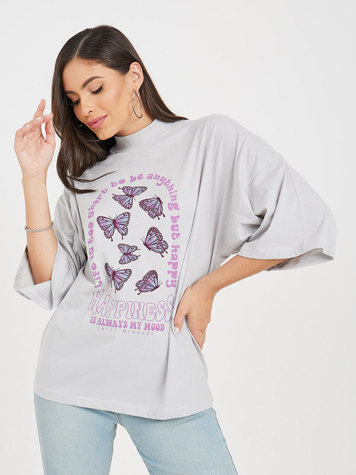 Shoulder longline deals t shirt