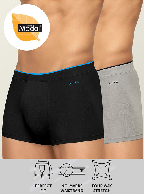 Buy Pack of 2 Micro Modal Trunks Multi For Men Styli UAE