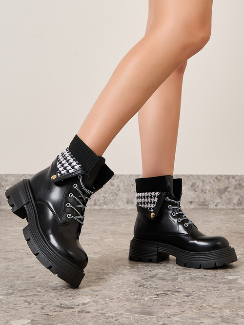Houndstooth ankle boots sale