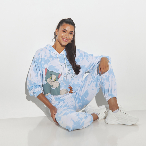 Buy Tom and Jerry Tie Dye Print Hoodie Multi For Women Styli UAE