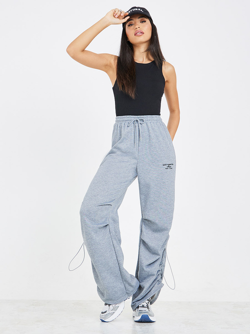 Ruched grey joggers discount