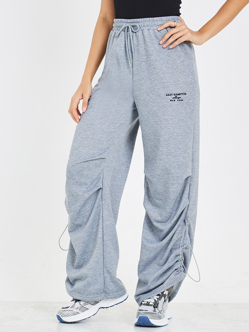Ruched grey joggers online