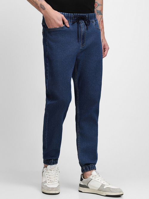Slim fit denim joggers deals