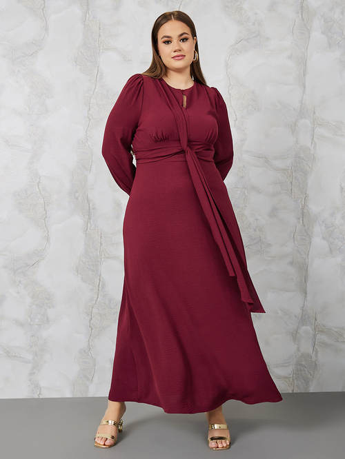 Maxi dress with knot front detail outlet