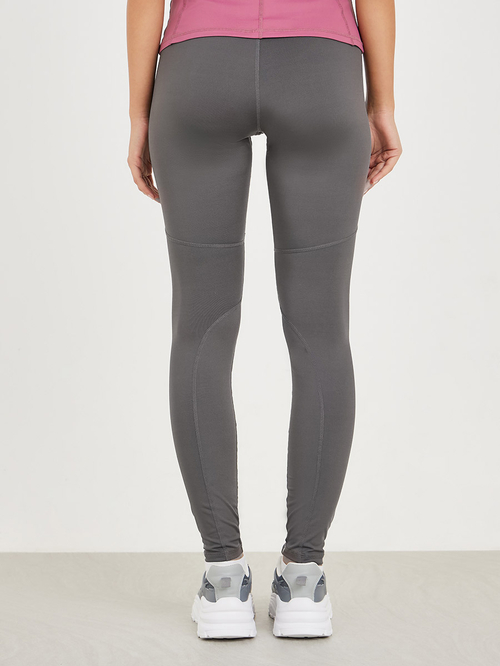 Buy Multi Reflective Stripe Detail Leggings Charcoal For Women Styli UAE