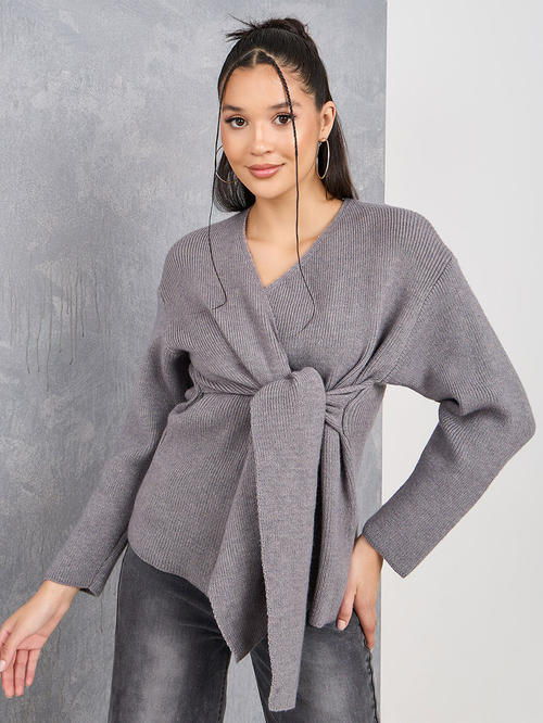 Wrap front cardigan top
