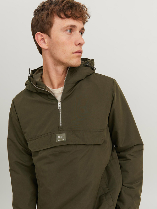 Half zip hooded windbreaker sales