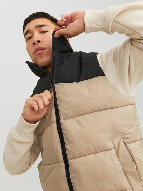 Cream colored puffer jacket store