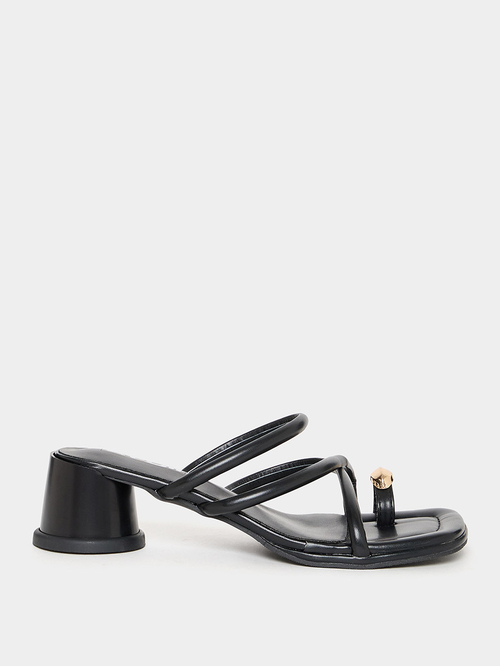 Buy Embellished Strappy Heeled Sandals Black For Women Styli UAE