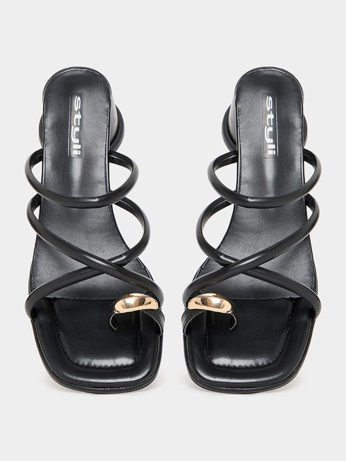 Strappy embellished heels sale