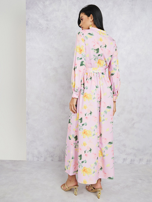 Mandarin collar a line dress outlet