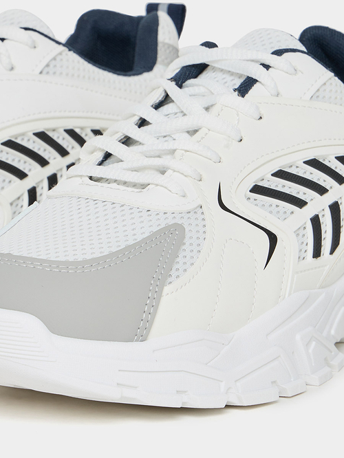 Lace up mesh panel sneakers discount