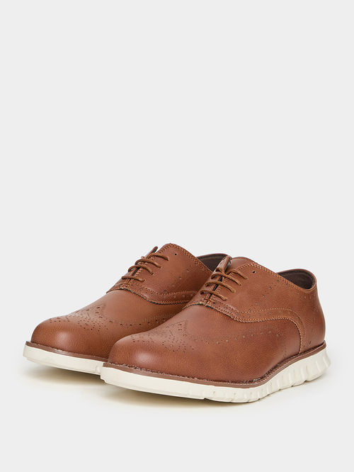 Faux leather brogues on sale