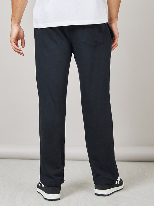 Contrast panel popper wide leg joggers clearance