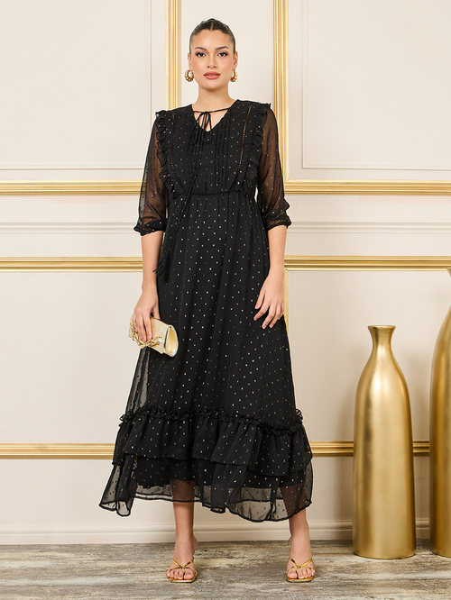 Burnout Texture Shift Maxi Dress For Women at Saudi | Styli