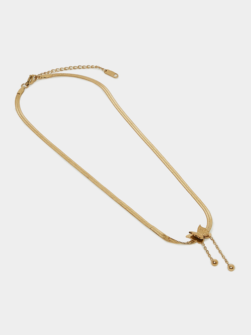 Buy Butterfly Pendant Necklace with Lobster Clasp Closure Gold For Women Styli UAE