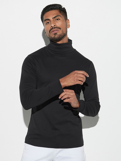 Turtle neck black t shirt online