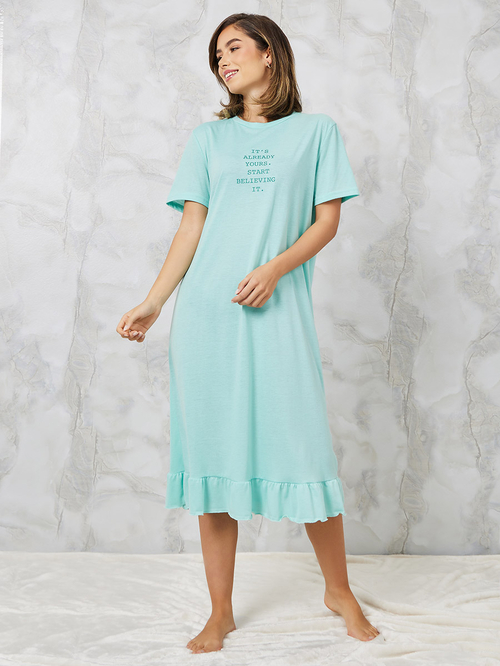 Ruffle hem t shirt dress 2025