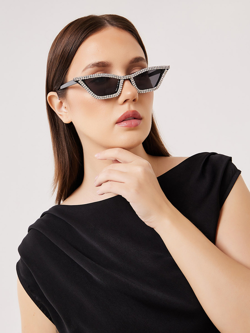 Buy Embellished Cat Eye Sunglasses Black For Women Styli Kuwait
