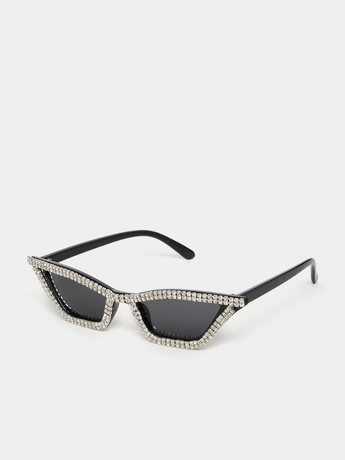 Buy Embellished Cat Eye Sunglasses Black For Women Styli UAE