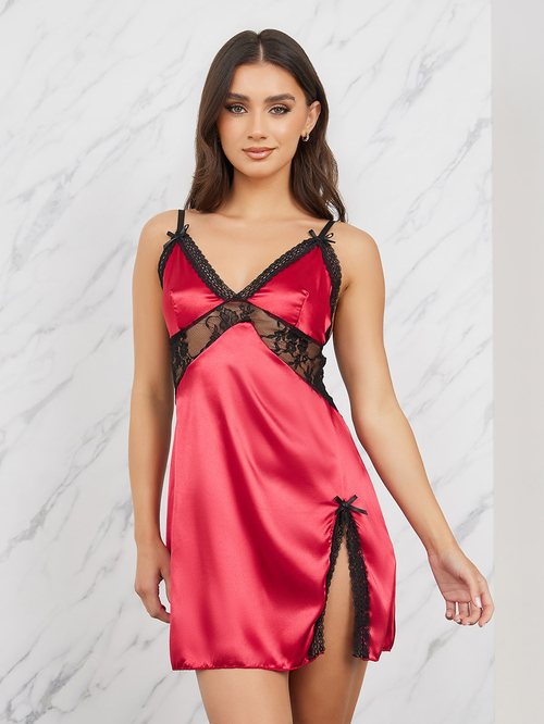 Lace insert slip dress 2025